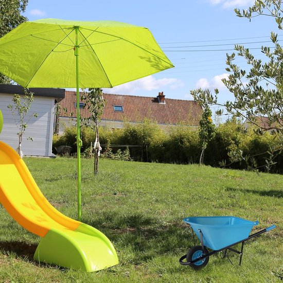 Kinderkruiwagen metaal met kunststof bak tot 10 kg voor kinderen - Tuinkruiwagen buitenspeelgoed blauw/zwart Kruiwagen van Maggiejaxx — afbeelding 3