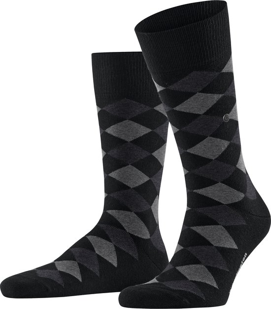 Burlington Danny one-size, met patroon Katoen sokken heren zwart - Maat 40-46
