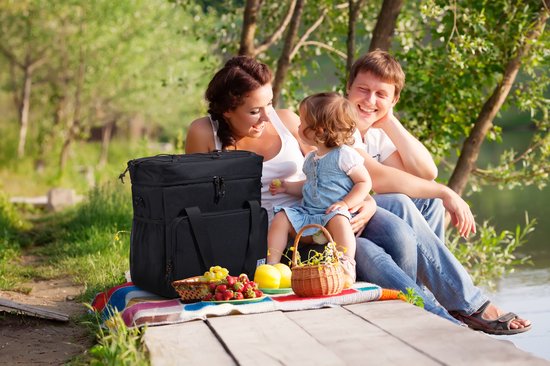 Brisby 4 Laags Geïsoleerde Koeltas - Lunchtas 40 liter - Zwart met Oranje van Brisby — afbeelding 2