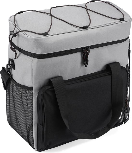 Brisby 4 Laags Geïsoleerde Koeltas - Lunchtas 40 liter - Zwart Grijs met Oranje van Brisby — afbeelding 4