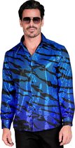 Paillettenshirt Heren Blauwe Golven | L/XL