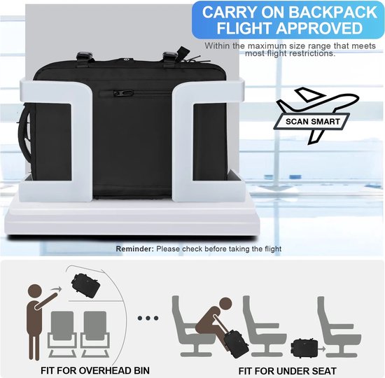 Avoir Avoir®-Sac à dos de voyage/week-end unisexe polyvalent et élégant- Grijs-36-55 litres-45x32x22 cm-Matériau de doublure en NYLON-Poignée confortable-Sortie USB-Compartiment pour ordinateur portable 17 pouces