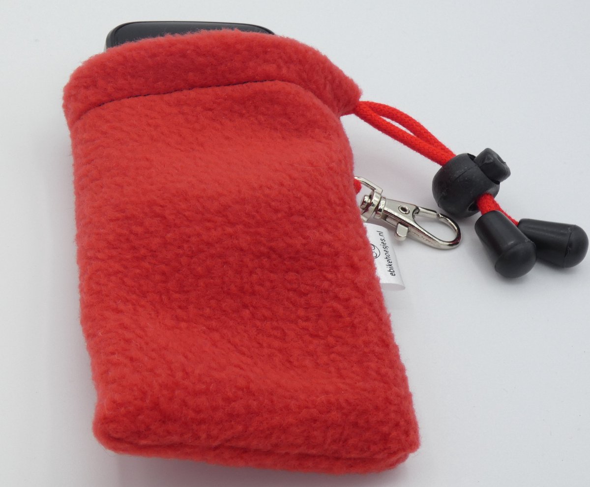 Bosch S DLX Kiox/Kiox 300/Shimano E6100-displayhoesjes-Rood-Fleece e-bike