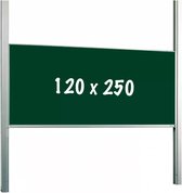 Krijtbord PRO Rashad - In hoogte verstelbaar - Enkelzijdig bord - Schoolbord - Eenvoudige montage - Emaille staal - Groen - 120x250cm