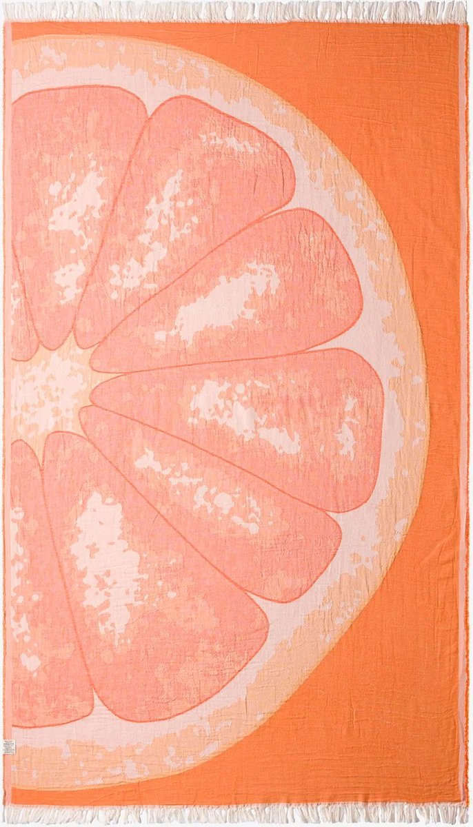 Barine 100% Zacht Katoen Strandlaken - Ultraabsorberend - Sneldrogend - Lichtgewicht Hamamdoek - 90x160cm - Grapefruit