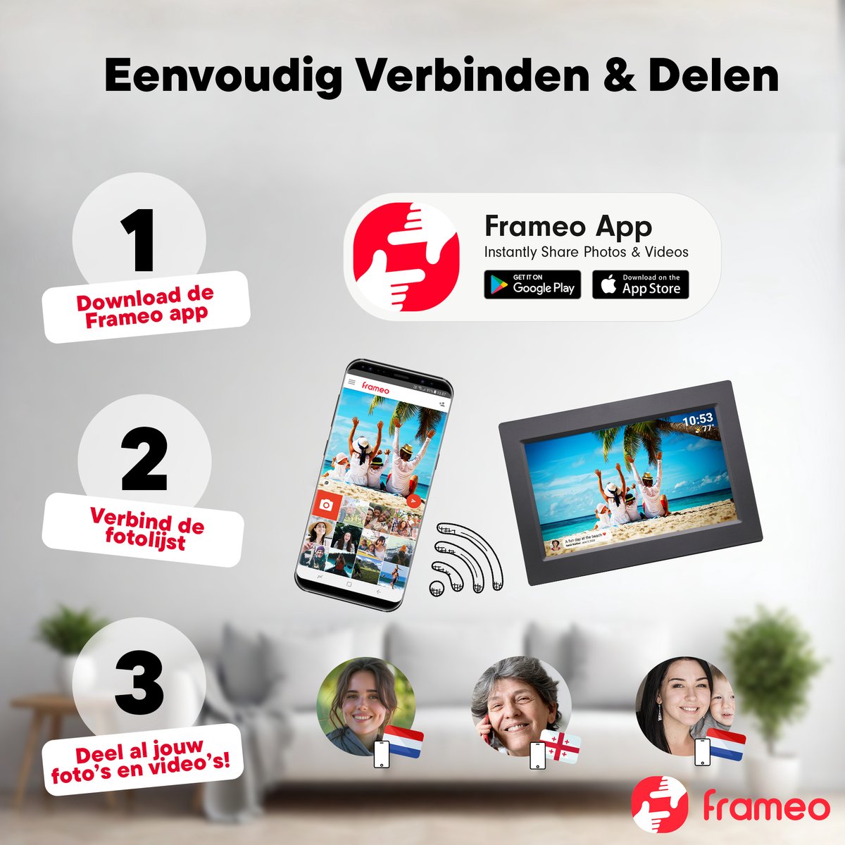 Denver PFF-1015 Digitale Fotolijst 10.1 inch - afbeelding 3