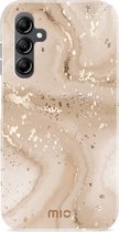 MIO MagSafe Samsung Galaxy A14 Hoesje | Hard Shell Back Cover | Geschikt voor MagSafe | Gold Marble