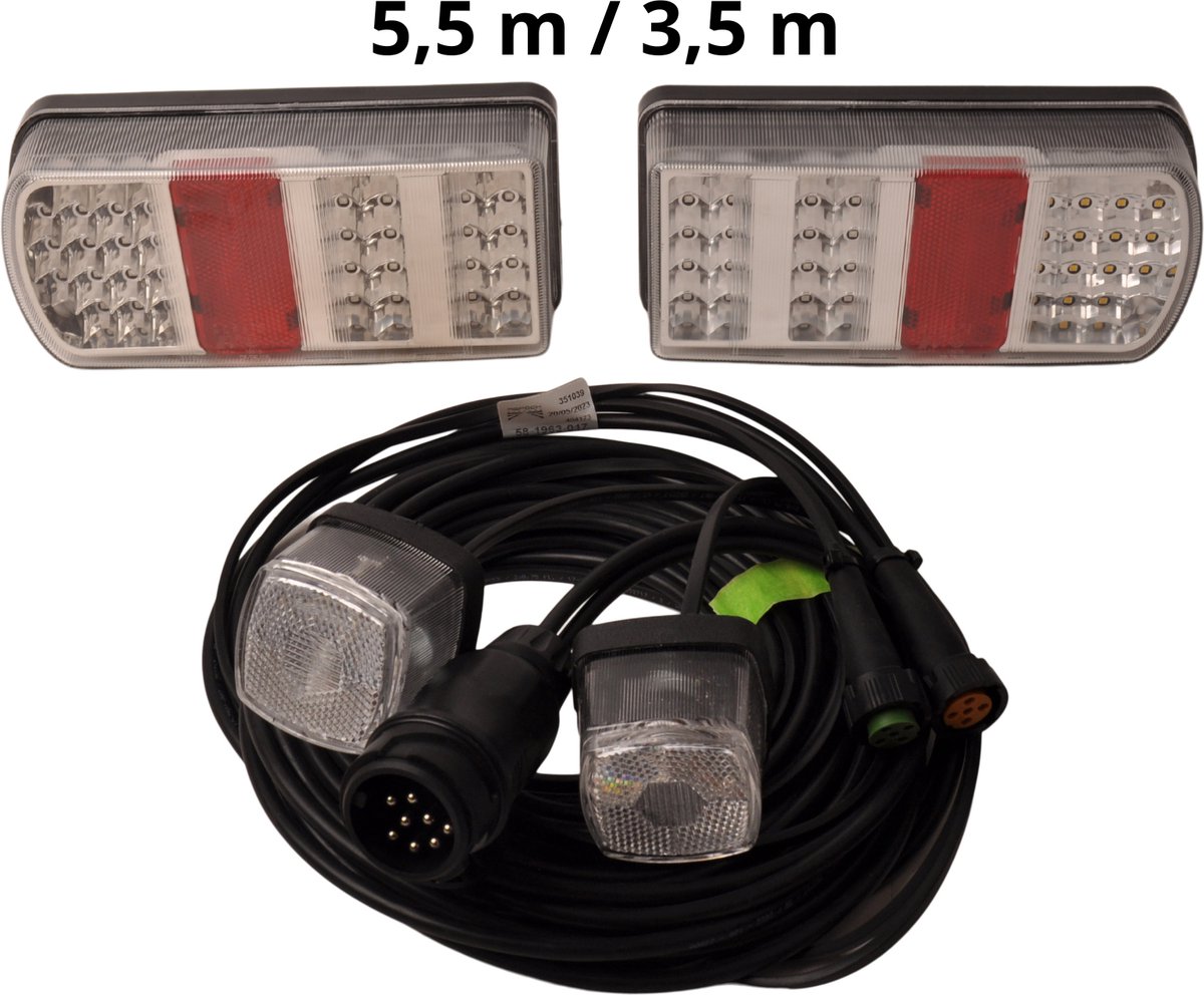 Led set met 5,5 meter hoofdkabel - 13 polig - inclusief voorgemonteerde markeringsverlichting