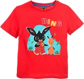 Bing Bunny - T-shirt Bing Bunny - rood - maat 110