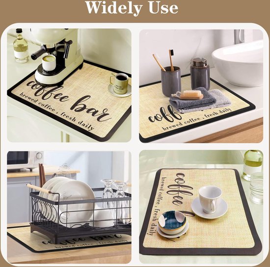 Tapis Auto-séchant éviers Tapis égouttoir Vaisselle SOQKEEN 40x30cm - Absorbant Et Antidérapant - Cuisine, Bar, Machine à Café Tapis évier Cuisine Antidérapant