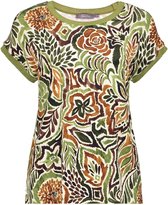 Geisha T-shirt Sarah Top Met Print 42053 60 Olive/caramel Dames Maat - XXL