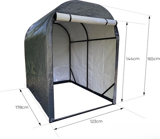 Fietstent - Schuurtent - Opbergtent - Voor fietsen en scooters - 123x178x165cm - Buiten - Fietsen - Must have voor thuis of op de camping! — afbeelding 3
