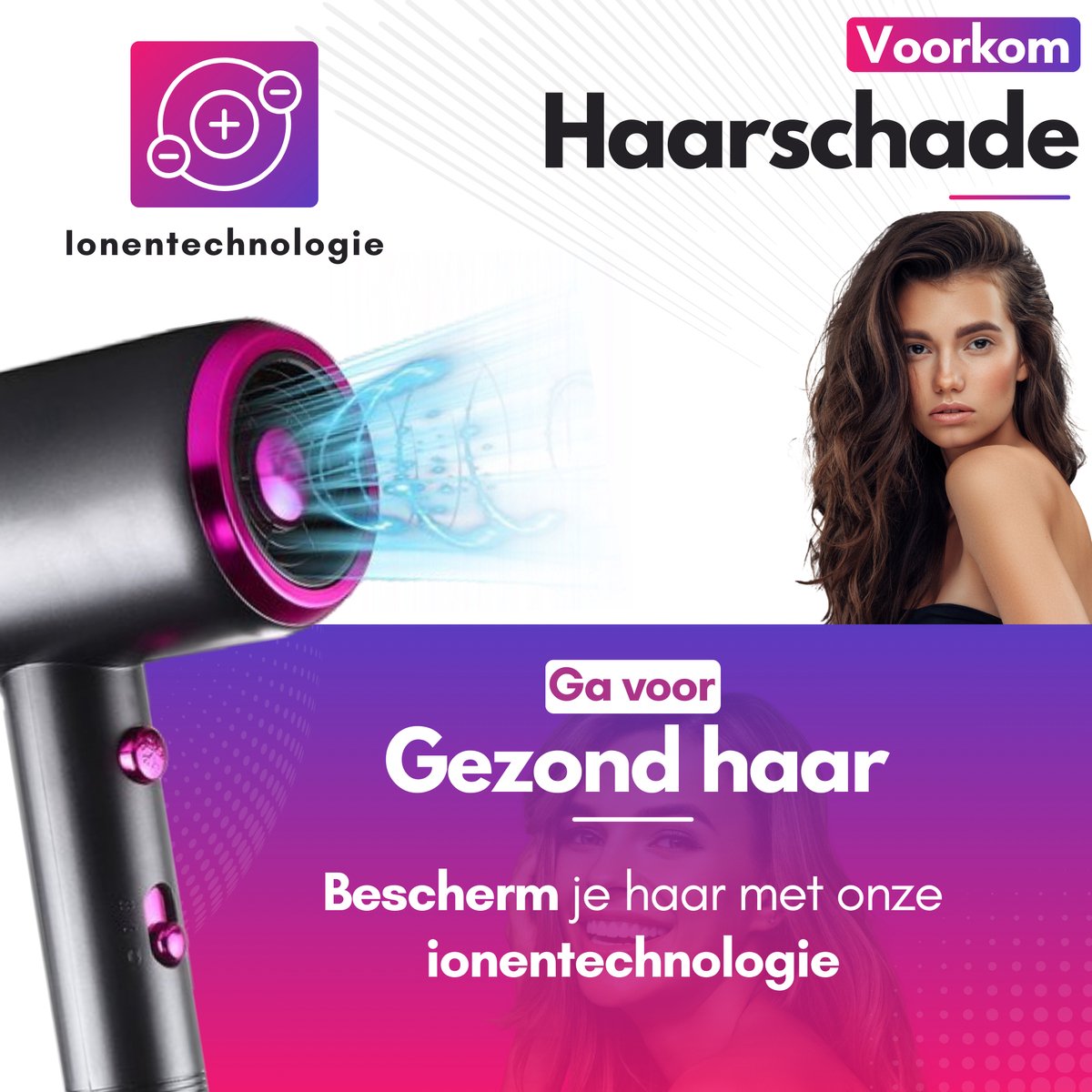 Modito Haardroger - Föhn Met Diffuser - Ionische haardroger - afbeelding 3