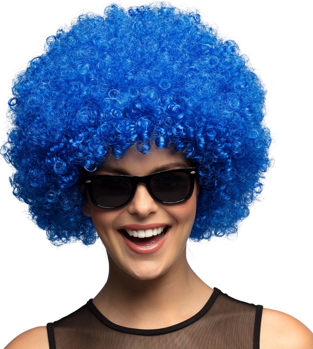 Boland - Pruik Groove blauw Blauw - Afro - Kort - Unisex - Danser/danseres - 70's, 80's & 90's - Disco — afbeelding 7