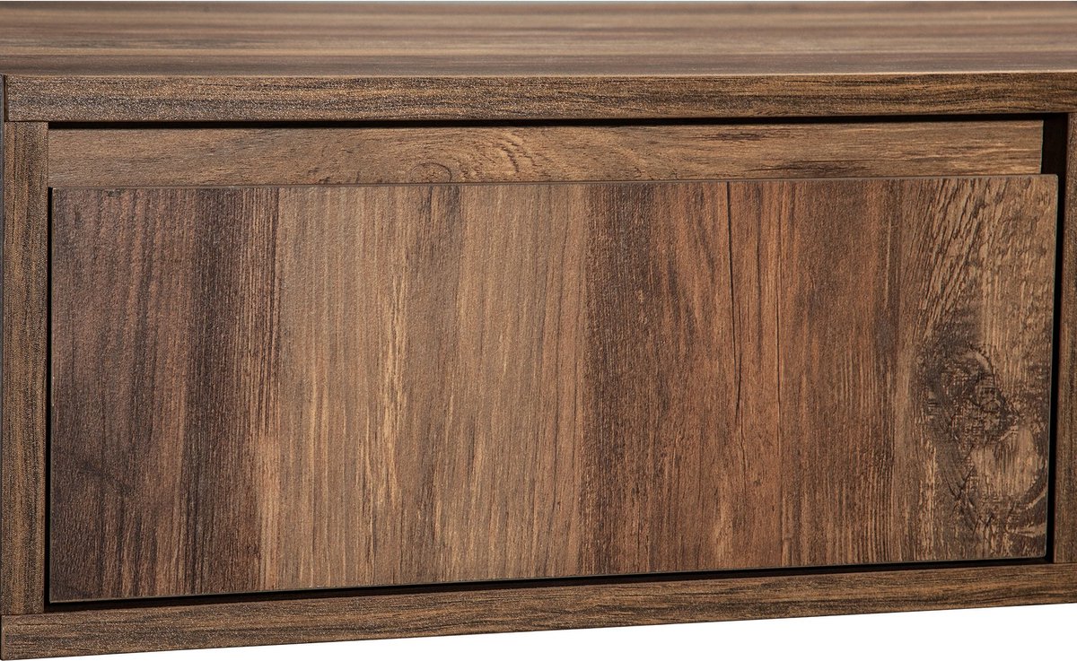 Koude tafel gemaakt van houten korrel, met een handloze lade, een opbergvak en Koude tafel gemaakt van houten korrel, met een handloze lade, een opbergvak en