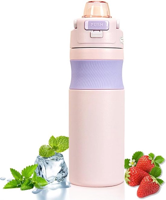 Geïsoleerde Waterfles 946 Ml Roestvrij Staal Sportdrinkfles Met Rietje En Deksel Voor Dubbel Gebruik
