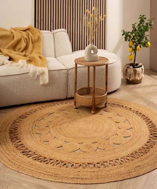 Jute vloerkleed rond - Sunny naturel 150 cm rond