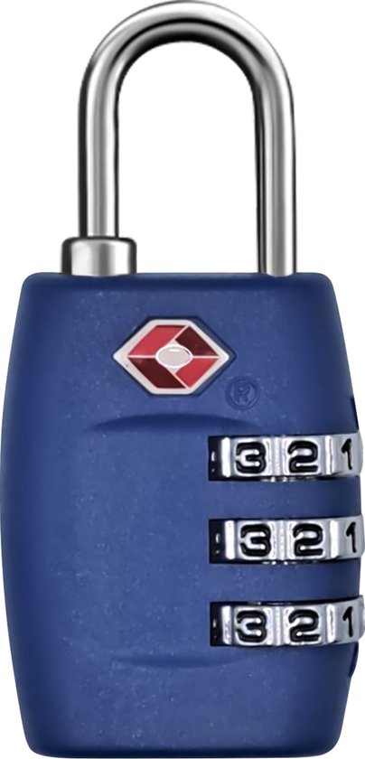 Kofferslot - Hangslot - Cijferslot - 3 Cijfers - TSA Gecertificeerd - Donkerblauw - JVS Products