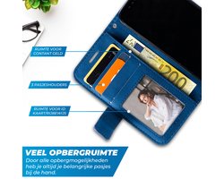 Omslag van Hoesje geschikt voor iPhone XR - Bookcase - Pasjeshouder - Portemonnee - Patroon - Kunstleer - Blauw