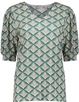 Geisha T-shirt T Shirt 32415 20 000534 Forest Green/sand Combi Dames Maat - XS