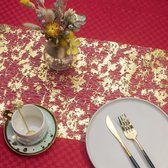 Tafelloper, polyester tafelloper met coating in glanzend goud 30 cm × 15 m,