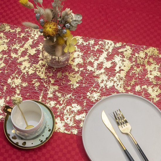 Tafelloper van linnen - Stijlvolle tafeldecoratie - Versier je eettafel - 33 x 180 cm