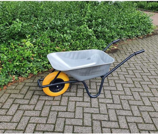 Kruiwagen met antilek band gegalvaniseerde bak 85 liter — afbeelding 2