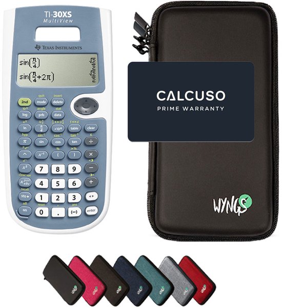 TI-30XS MultiView incl. WYNGS Beschermhoes Zwart - Wetenschappelijke Rekenmachine - Basis Pakket