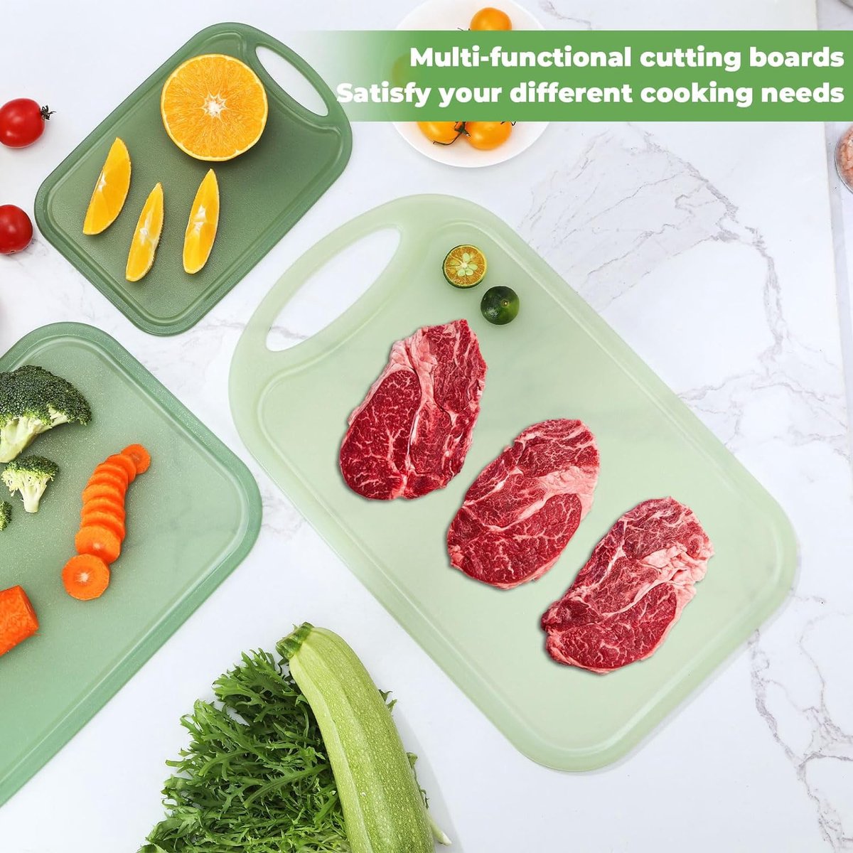 Planche Plastique Antidérapante 5 Planches à Découper Flexibles Antidérapantes - Lot Multicolore Avec Trous De Suspension Lot Planches Plastique Antidérapantes