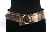Thimbly Belts Dames afhangceintuur rose goud - dames riem - 5.5 cm breed - Goud - Echt Leer - Taille: 85cm - Totale lengte riem: 100cm