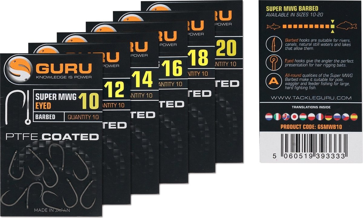 Guru Super MWG Eyed - Barbed (10 pcs) - Maat : Haak 14