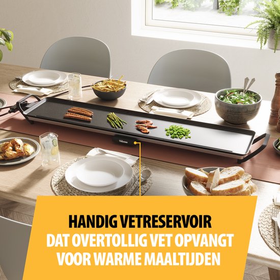 Tristar Bakplaat - BP-2670 - 1800W - Gourmet, Grillplaat XXL 100x23cm - 10-12 personen