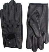 Zwart Leren Handschoenen - Autohandschoenen- 100% Lamsleder - Exclusieve Autohandschoenen - Race Handschoenen - Maat S