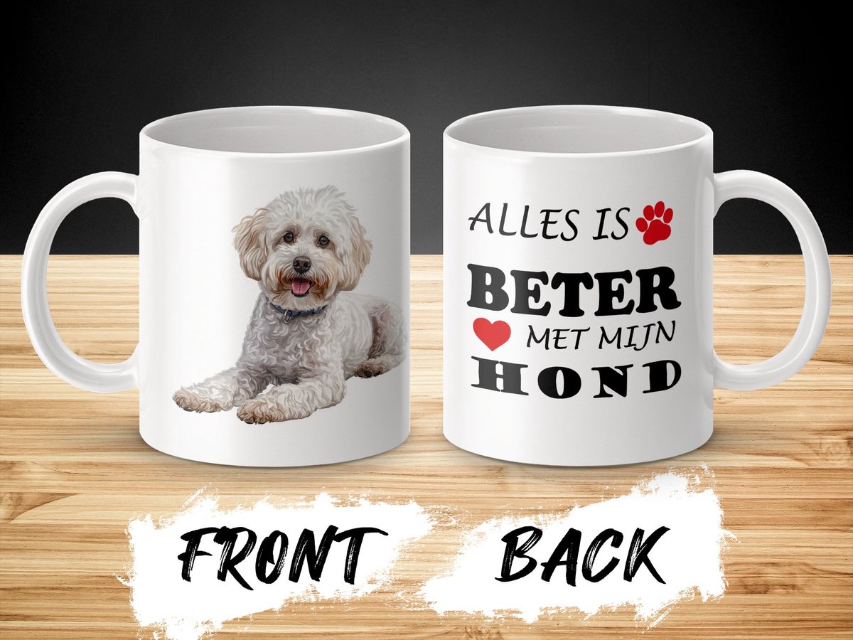 Mok Bichon Frise Alles is beter met mijn hond - dog - doglover