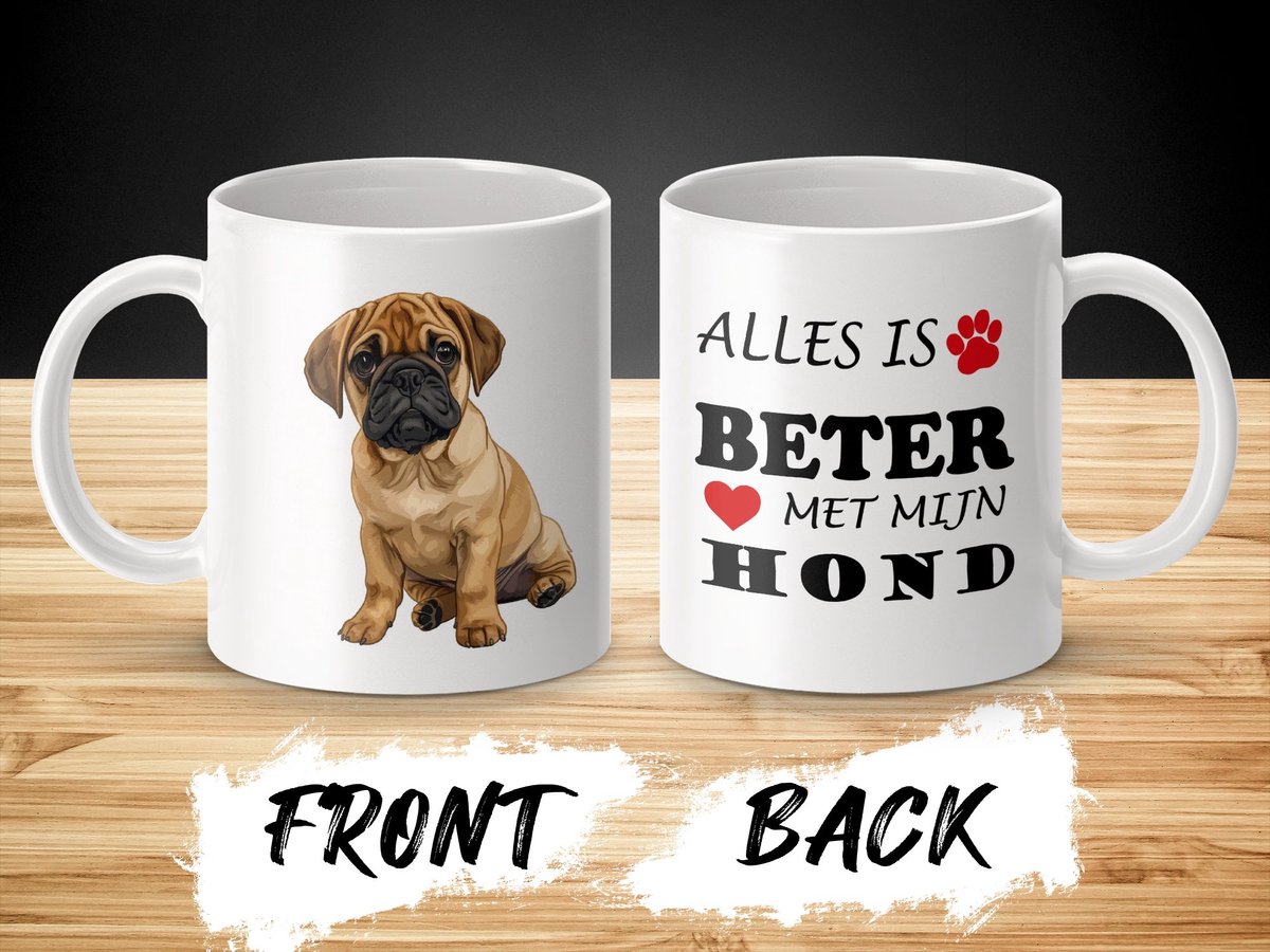 Mok Puggle Alles is beter met mijn hond - dog - doglover