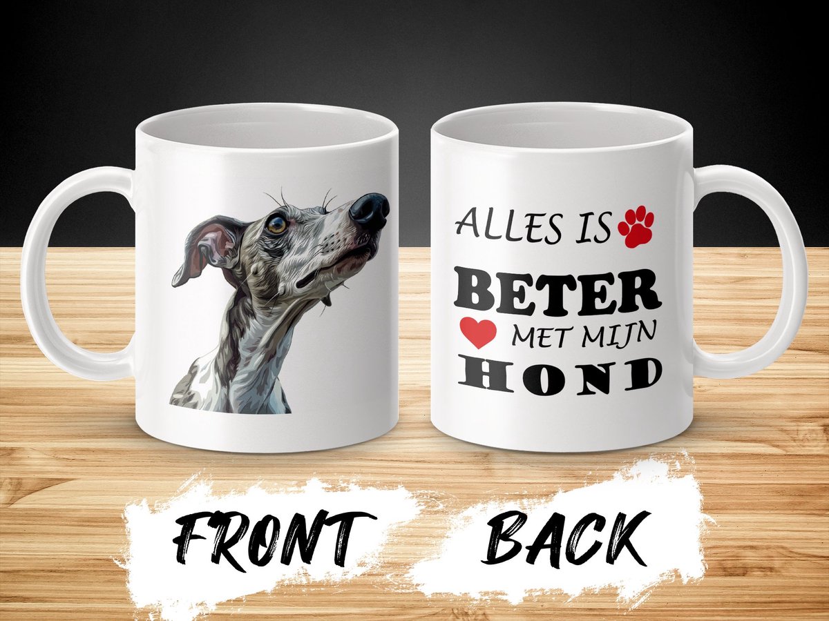 Mok Whippet Alles is beter met mijn hond - dog - doglover