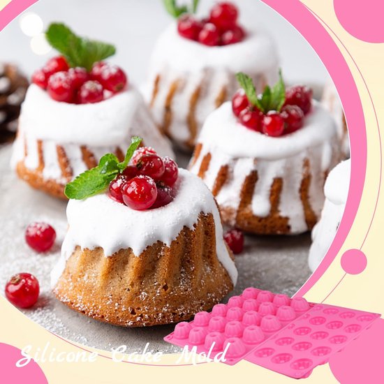 2 stuks roze mini siliconen tulbandvorm, siliconen vorm, 6 inhoud, herbruikbare taartvorm, kleine savarin vorm, tulbandbakvorm, anti-aanbaklaag, cakevorm voor koekjes, bagels, muffins 2 stuks roze mini siliconen tulbandvorm, siliconen vorm, 6 inhoud, herbruikbare taartvorm, kleine savarin vorm, tulbandbakvorm, anti-aanbaklaag, cakevorm voor koekjes, bagels, muffins