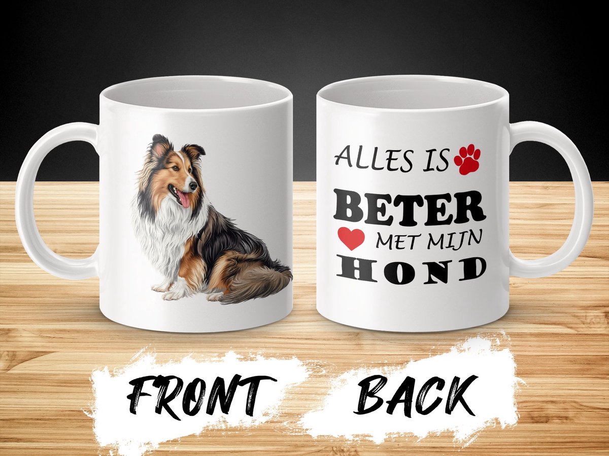 Mok Shetland Sheepdog Alles is beter met mijn hond - dog - doglover