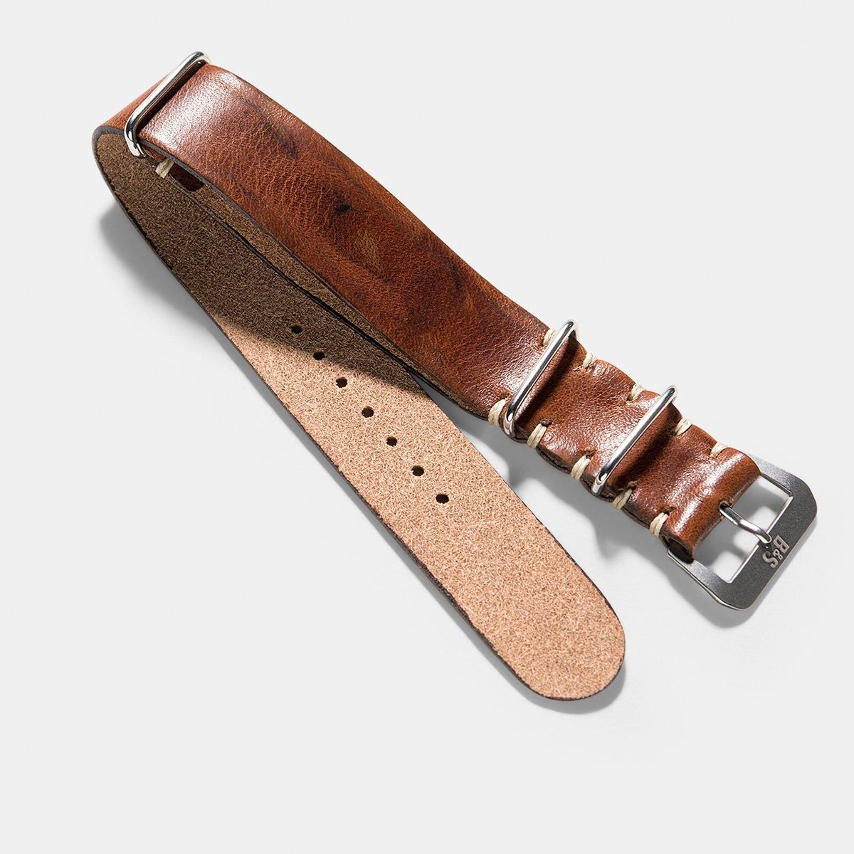 BS Leren Horlogeband Luxury - Siena Brown Nato - 20mm