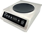 HCB® - Professionele Horeca Inductie kookplaat - wok - 3,5 kW - 230V - RVS / INOX - 33x42.5x13.5 cm (BxDxH) - 5.8 kg