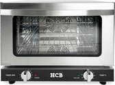 HCB® - Professionele Horeca Heteluchtoven - 21 liter - 230V - RVS / INOX hetelucht oven vrijstaand - 47.5x45x37.5 cm (BxDxH) - 18 kg