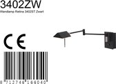 Steinhauer wandlamp Retina - zwart - - 3402ZW