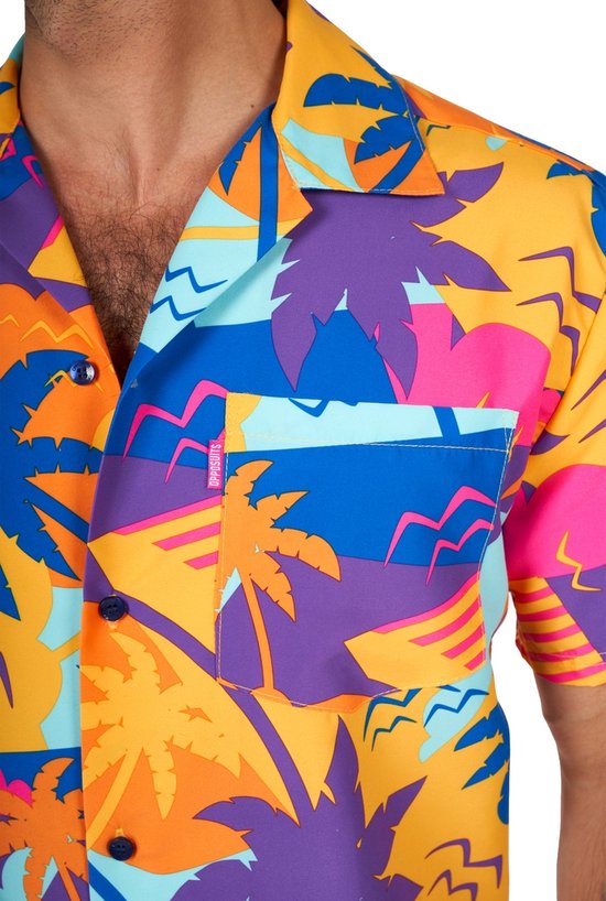 OppoSuits Palm Power Summer Combo - Heren Zomer Set - Bevat Shirt En Shorts - Tropical Zwem Kleding -Multi Color -Maat XL - Opposuits