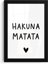 Fotolijst incl. Poster - Hakuna matata - Spreuken - Quotes - 20x30 cm - Posterlijst