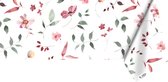 Raved Katoen Tafelzeil Bloemen  140 cm x  300 cm - Roze - Waterafstotend - Uitwasbaar