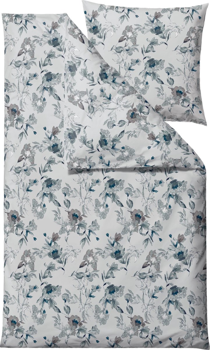 Södahl organic Flower burst Beddengoed 135 x 200 cm Teal
