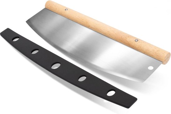 CraftTal Pizzasnijder, handgemaakte pizza-vikingbijl, lemmet van koolstofstaal met rozenhouten handvat, adelaarskop, pizza-snijbijl (ODIN pizzabijlt