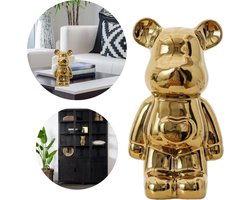 GUAPÀ® Teddybeer Goud | Interieur Beeldje | Decoratie Beeld | Woning Decoratie | 21 cm | Woonkamer | Slaapkamer | Buffetkast | Interieur Styling & Accessoires | Spaarpot | Teddy Beer Goud 21 cm