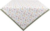 Set van 2 x Tafelkleed 100x100 cm Wit Groen Katoen Vierkant Bloemen