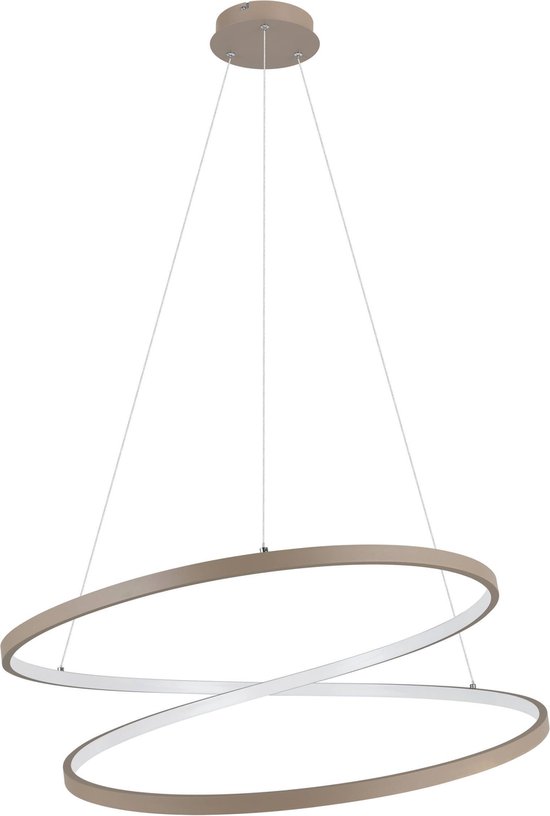 EGLO Ruotale Hanglamp - LED - Ø 70 cm - Zandkleur/Beige/Wit